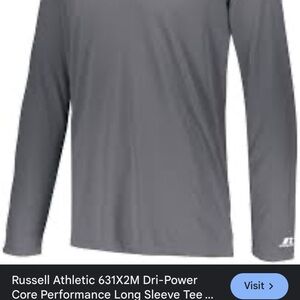 Russell Athletic Charcoal Long Sleeve Shirt nwt xxxl
